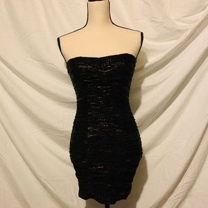 Strapless mini cocktail dress